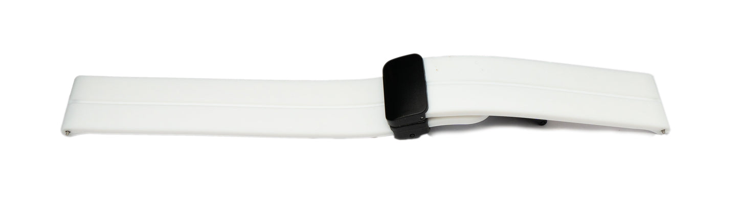 SYSTEM-S 20 mm sílikonól fyrir Samsung Galaxy Watch 5 4 snjallúr í hvítu