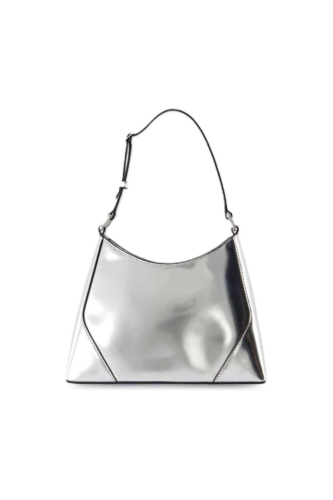 Linda Schultertasche - Staud - Leder - Silber