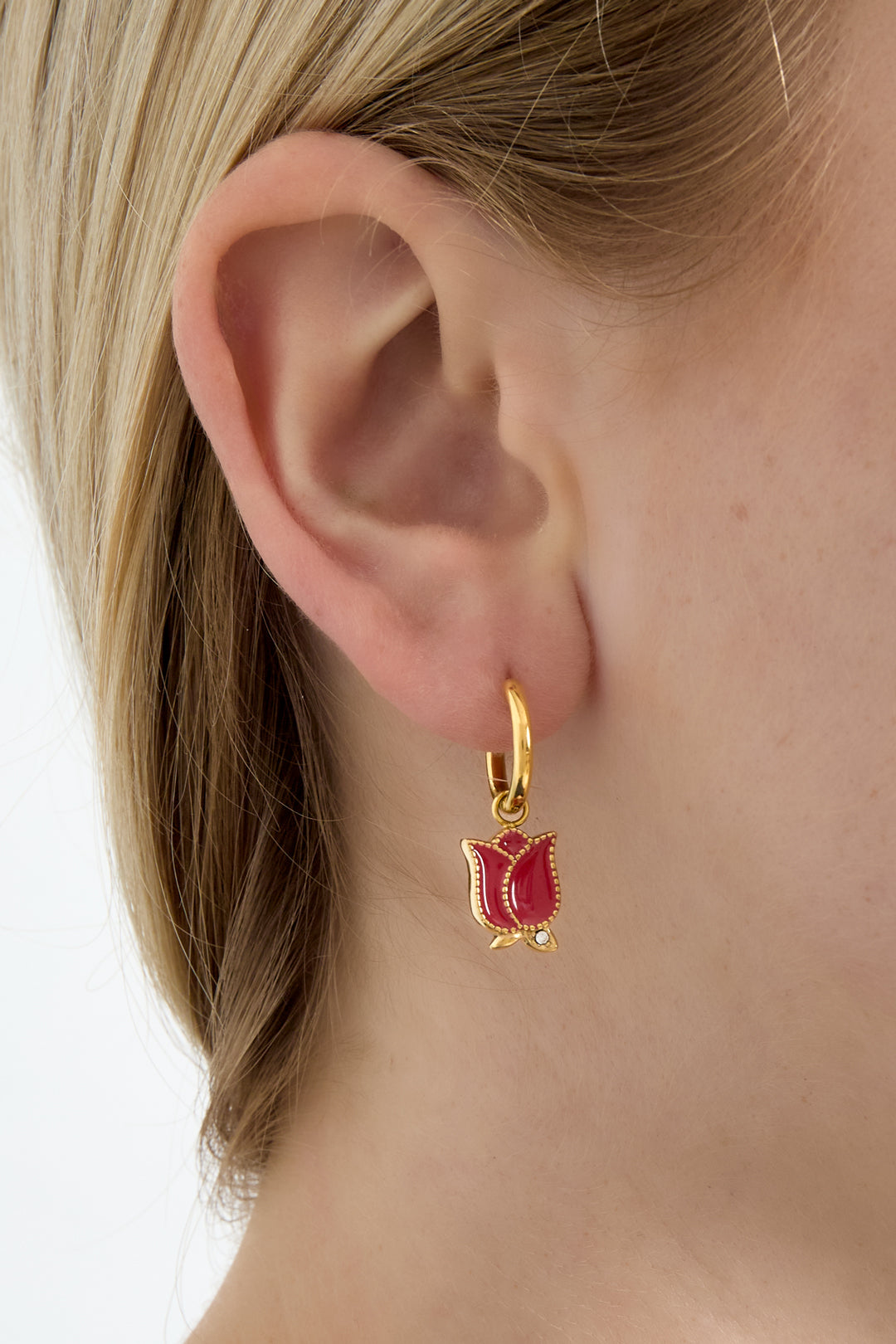 Edelstahl Tropfen Ohrringe Blume Casual Täglich Einfache Serie frauen schmuck