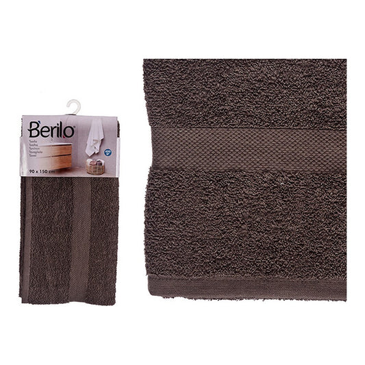 Berilo Badehandtuch aus Polyester und Baumwolle in Grau – Eleganz trifft Komfort