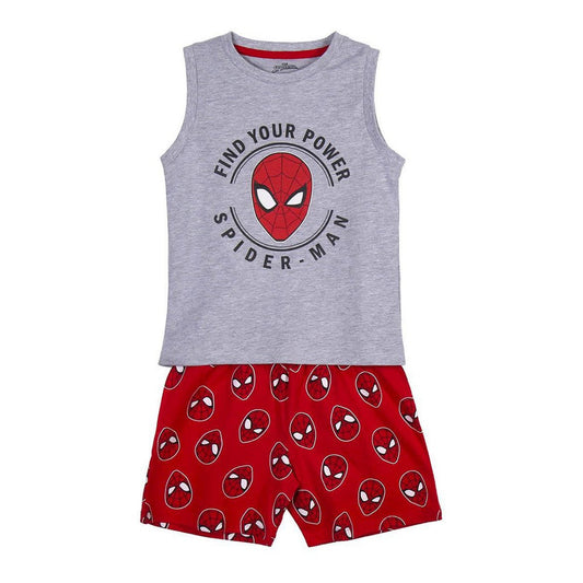 Sommerpyjama Spiderman in Grau