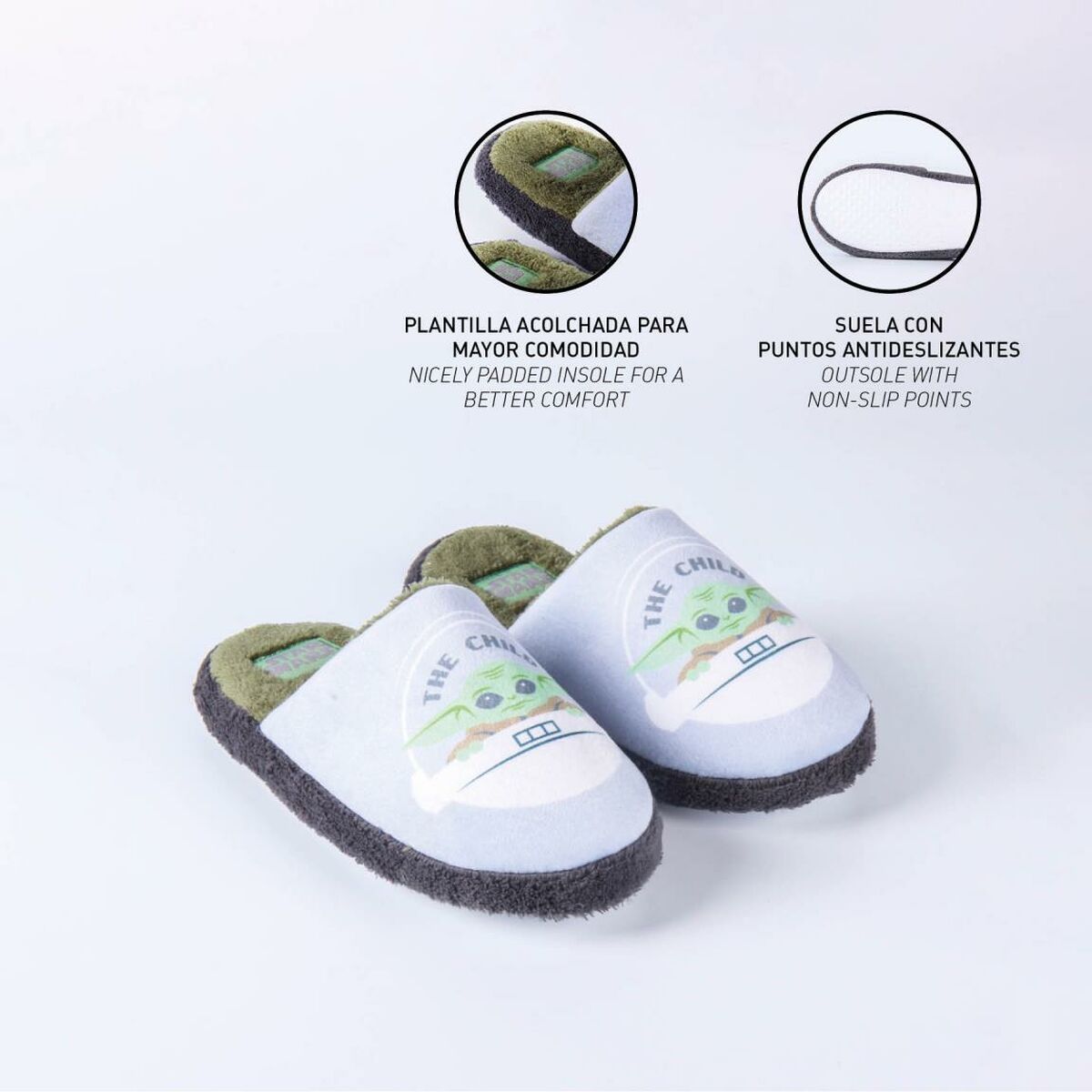 Mandalorian Kinderhausschuhe in Grau