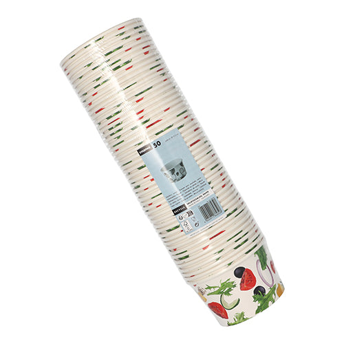 Starpak 50 Salatschalen, Pappe "To Go" 600 ml Ø 12,5 cm · 7,5 cm "Salad" | Folie (50 Stück)