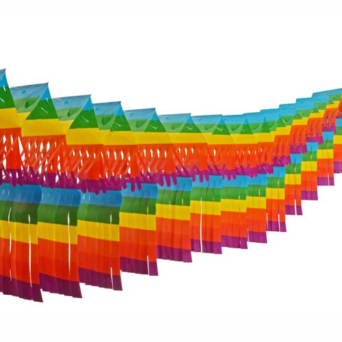 PAPSTAR Großraumgirlande Papier "Fransen", schwer entflammbar, 10 m x 15 cm | Beutel (1 Stück)