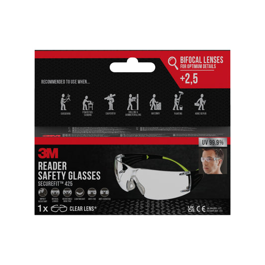 3M™ SecureFit™ Lese-Schutzbrille