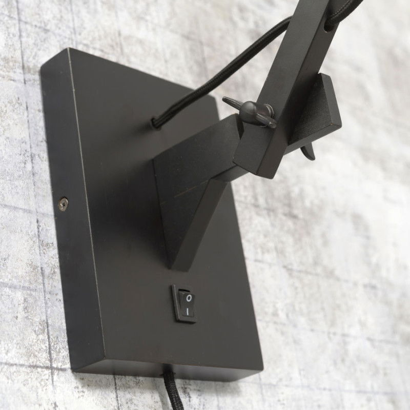 B-flokks Good&Mojo veggljósakerfi, lampi, veggljós, svart, bambusviður, L Andes