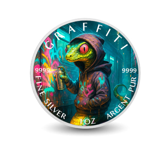 2026 Australia 1oz 9999 Silver BU Alley Reptile The Spraymaster Colourized