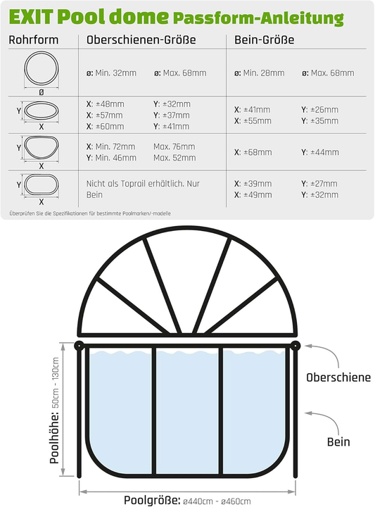 Sundlaugarhlíf frá Exit Toys, B-flokks, 450 cm, Intex, Bestway, veðurvörn