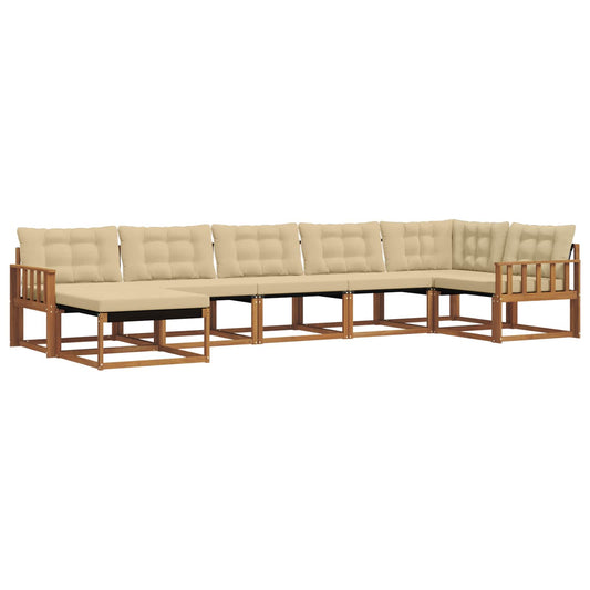 Outdoor-Sofagarnitur 21 pcs Natur und Beige Massivholz Akazie