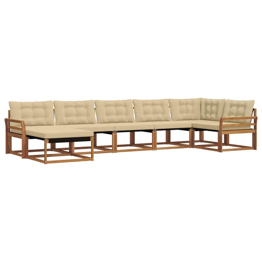 Outdoor-Sofagarnitur 21 pcs Natur und Beige Massivholz Akazie