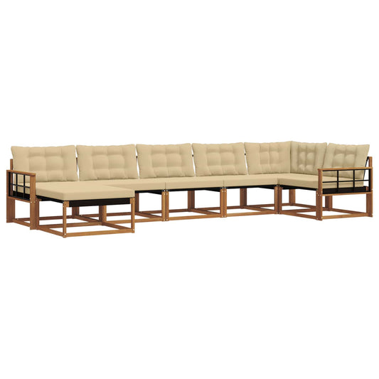 Outdoor-Sofagarnitur 21 pcs Natur und Beige Massivholz Akazie