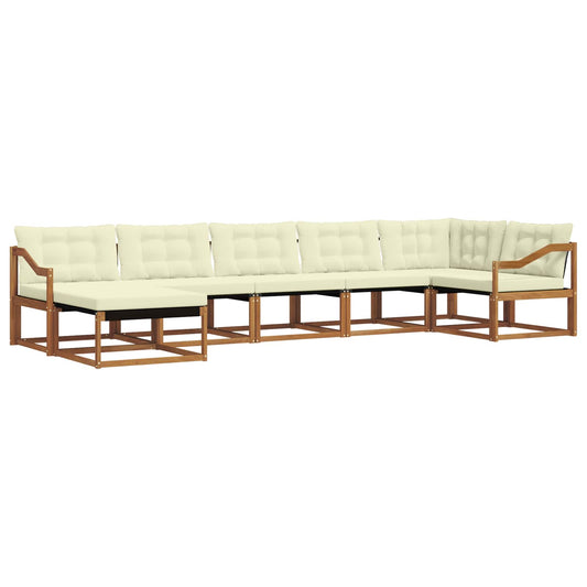 Outdoor-Sofagarnitur 21 pcs Natur und Creme Massivholz Akazie