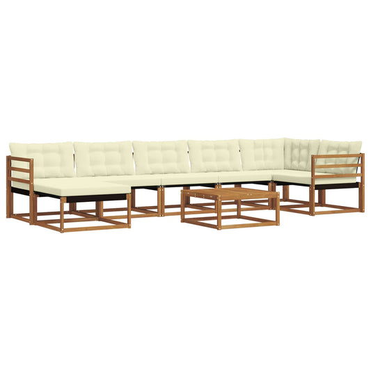 Outdoor-Sofagarnitur 22 pcs Natur und Creme Massivholz Akazie