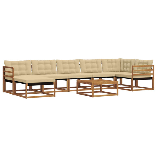 Outdoor-Sofagarnitur 22 pcs Natur und Beige Massivholz Akazie