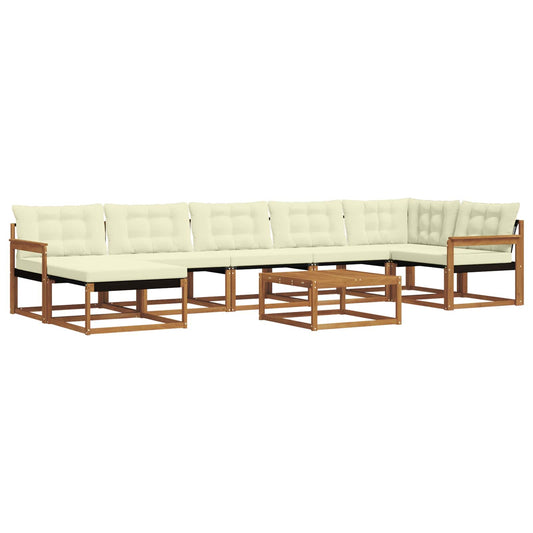 Outdoor-Sofagarnitur 22 pcs Natur und Creme Massivholz Akazie
