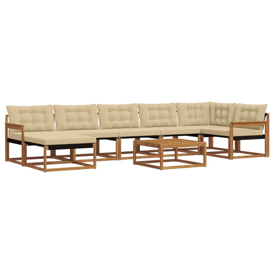 Outdoor-Sofagarnitur 22 pcs Natur und Beige Massivholz Akazie