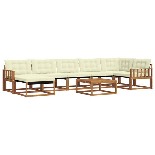 Outdoor-Sofagarnitur 22 pcs Natur und Creme Massivholz Akazie
