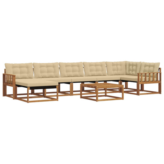 Outdoor-Sofagarnitur 22 pcs Natur und Beige Massivholz Akazie