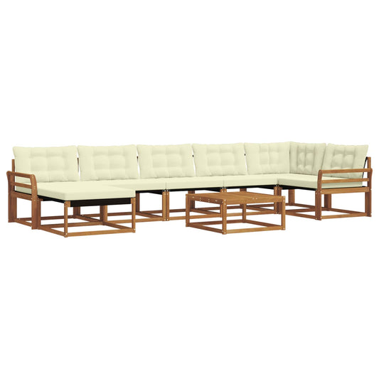 Outdoor-Sofagarnitur 22 pcs Natur und Creme Massivholz Akazie
