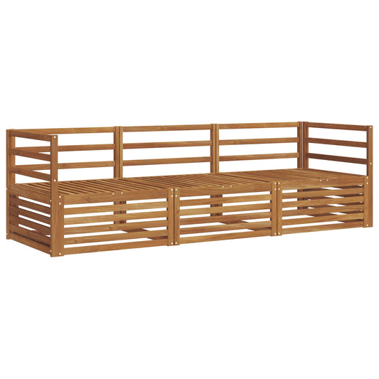 Outdoor-Sofagarnitur 3 pcs Natur Massivholz Akazie