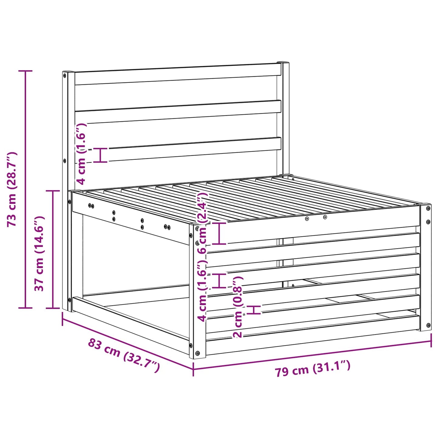 Outdoor-Sofagarnitur 3 pcs Natur Massivholz Akazie