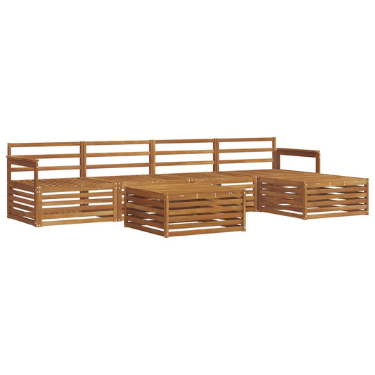 Outdoor-Sofagarnitur 6 pcs Natur Massivholz Akazie