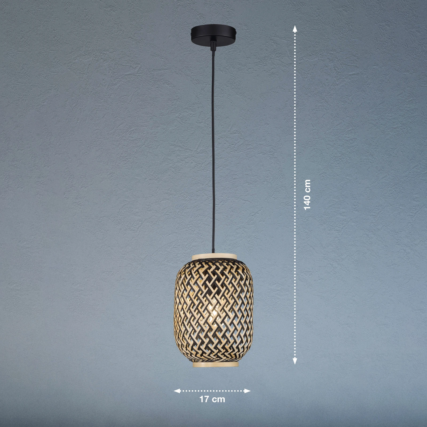 B-gráðu Fischer & Honsel Hummel hengilampi úr bambus.