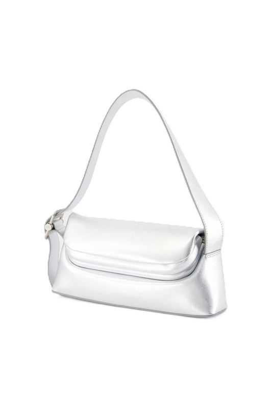 Folder Brot Schultertasche - Osoi - Leder - Silber