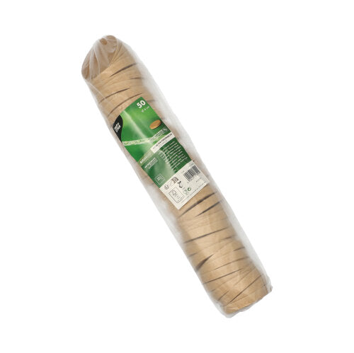 PAPSTAR 50 Deckel für Portionsbecher, Pappe rund Ø 6 cm braun | Schrumpffolie (50 Stück)