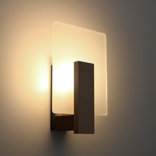 B-flokks Envostar Peach Puff veggljós með gleri, svörtu, vegglampi, ljós, kastljós