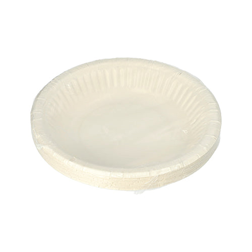 PAPSTAR 12 Schalen, Pappe rund Ø 19 cm · 3 cm weiss | Schrumpffolie (12 Stück)