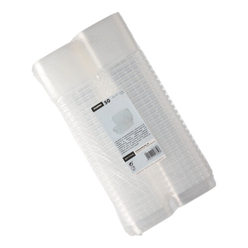 Starpak 50 Feinkostbecher, PP transparent mit Originalitätsverschluss eckig