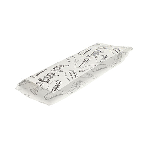 PAPSTAR 1000 Hot Dog-Tüten 21 cm x 8,5 cm weiss | Schrumpffolie (1000 Stück)