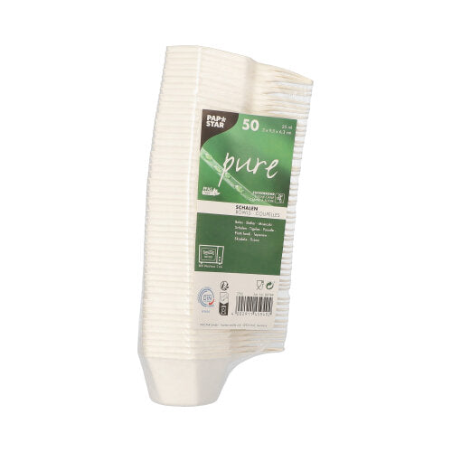 PAPSTAR 50 Fingerfood - Schalen Zuckerrohr "pure" weiss "Hexagon"