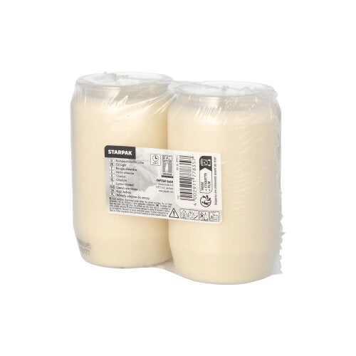 PAPSTAR 2 Kompositions-Öl-Lichte Ø 5,8 cm · 9,6 cm transparente Hülle | Schrumpffolie (2 Stück)