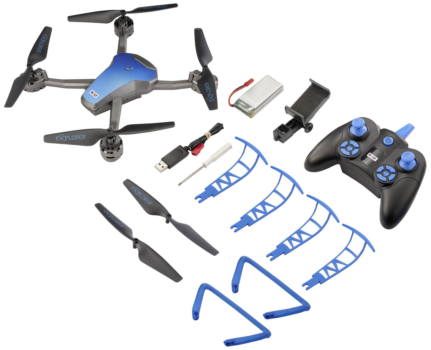 B-Ware Reely Marathon Quadrocopter Rt F Einsteiger Kameraflug Blau Siehe Text/Foto