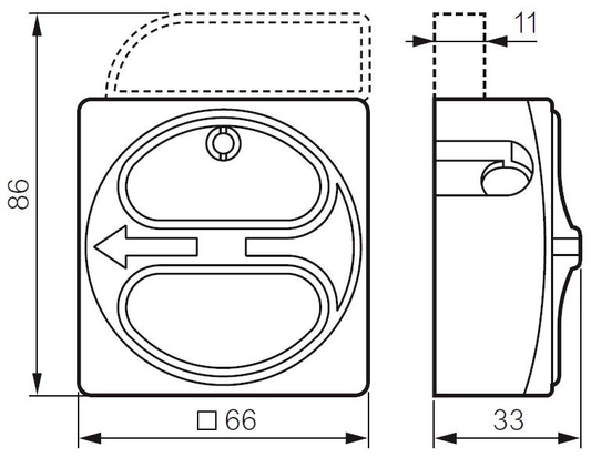 B-flokks BACO BA174202 álagsrofi 50 A 1 x 90° grár svartur rofi