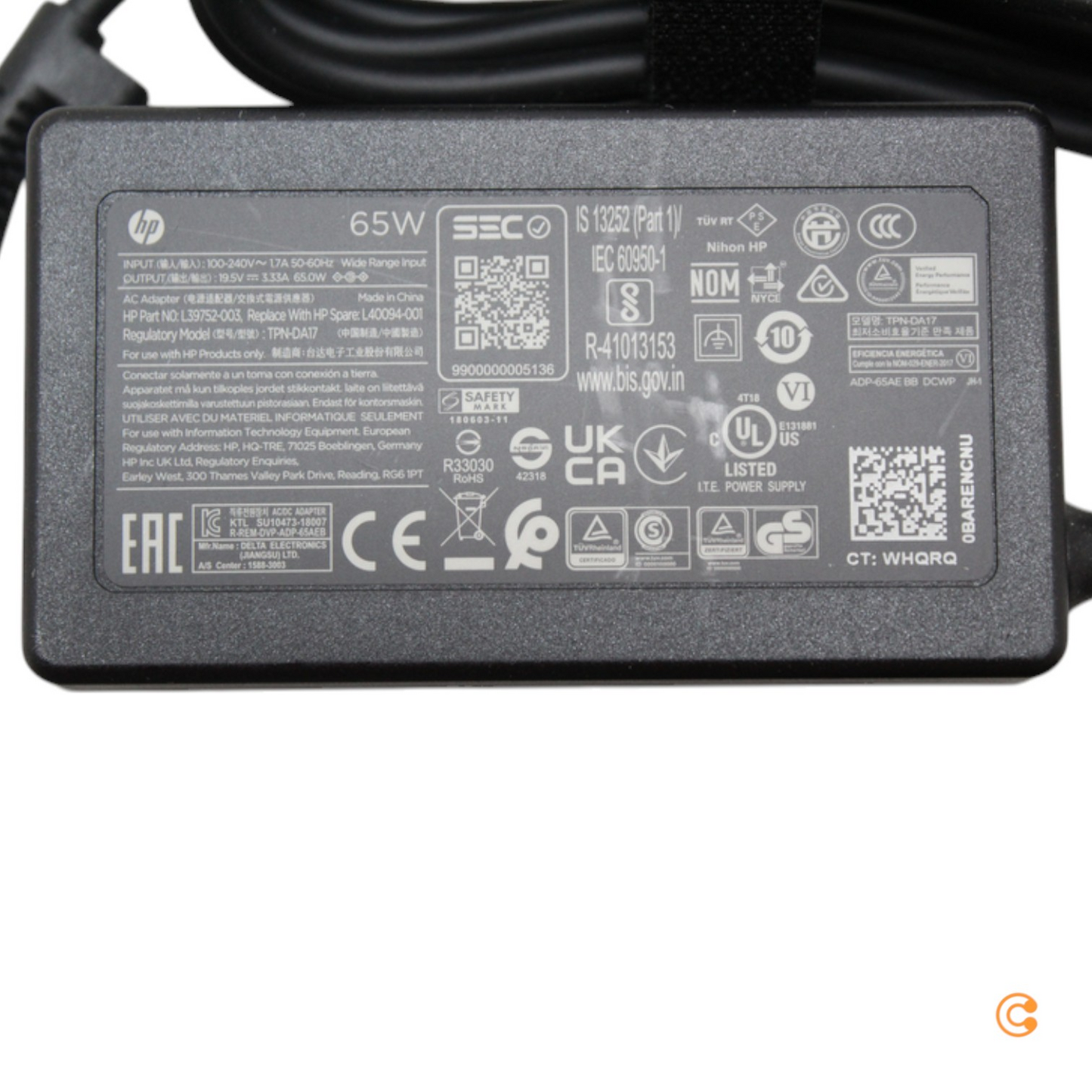 HP 65W fartölvuhleðslutæki á lager, 45W straumbreytir, hleðslutæki fyrir tölvu