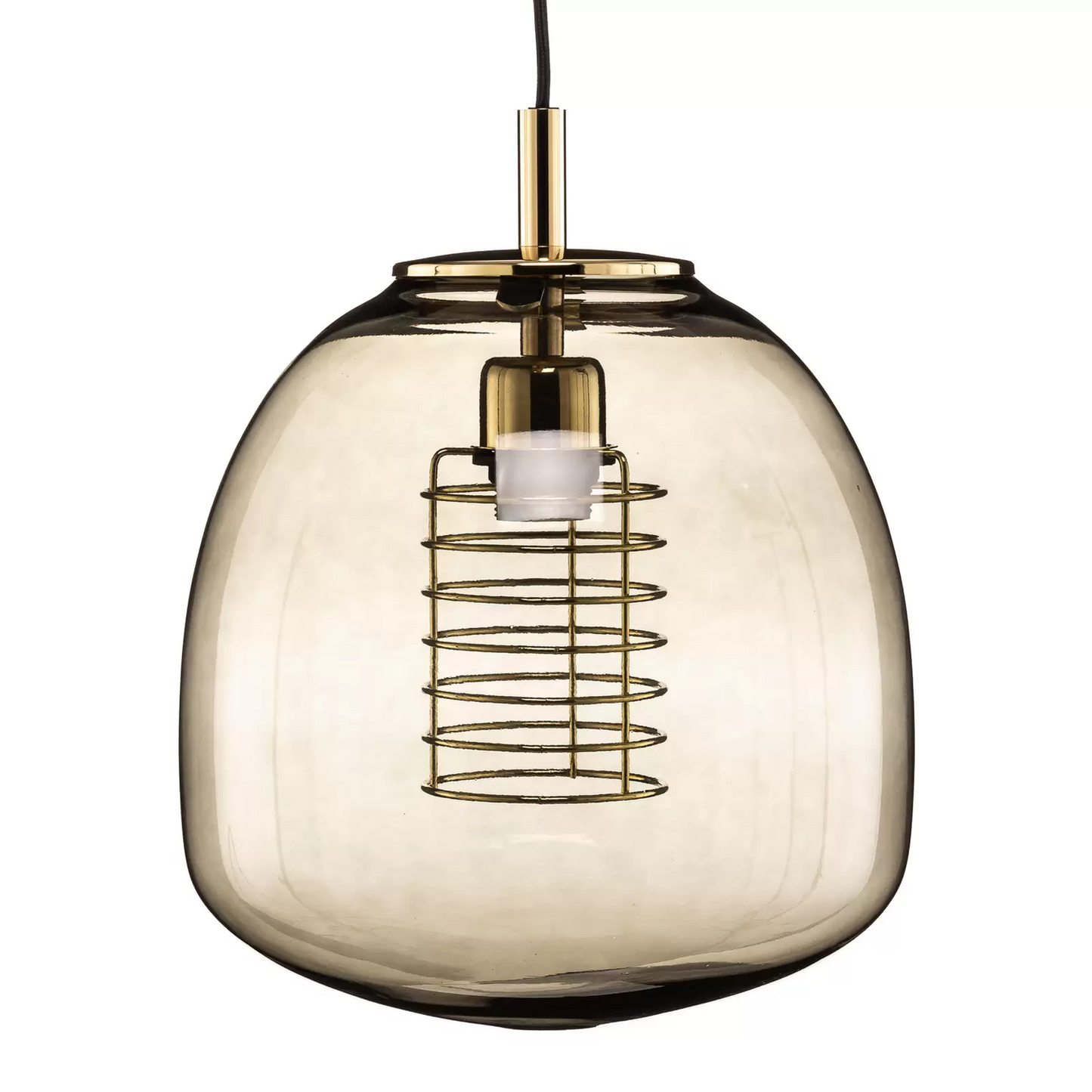 B-flokks Galla hengilampi, innri skjár búrs, lampaljós, hengilampi, reykgrár