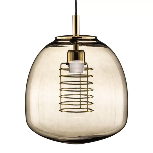 B-flokks Galla hengilampi, innri skjár búrs, lampaljós, hengilampi, reykgrár