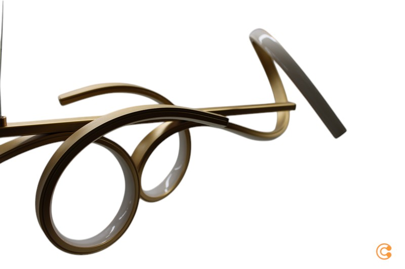 B-lager Just Light. LED hengiljós Curls loftlampi LED messing matt