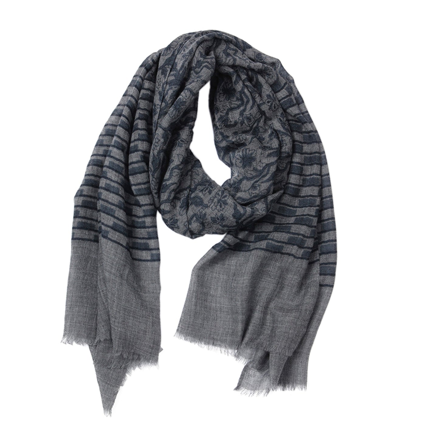 Wollschal Valerie grau/rauchblau