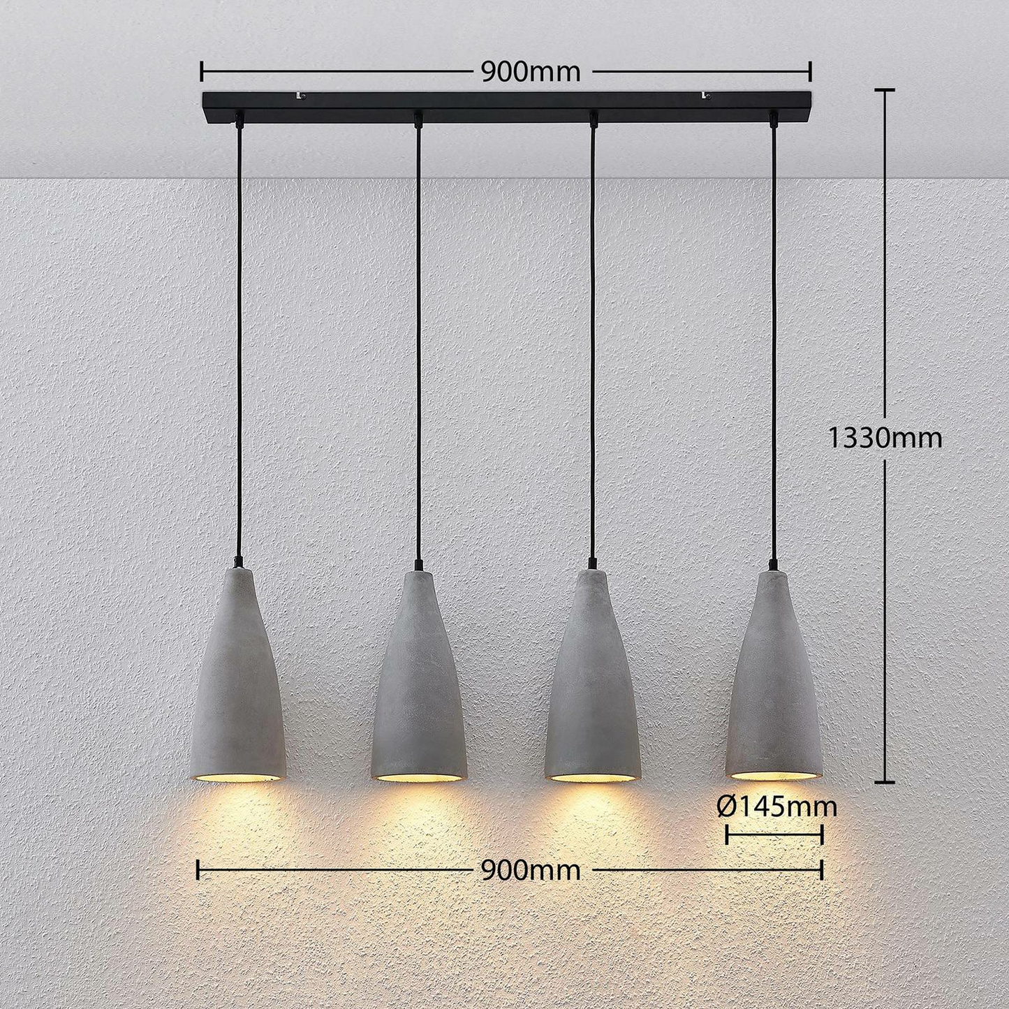 B-Ware Lindby Beton Pendellampe Sanne Pendelleuchte Hängelampe Lampe Vierflammig E27498