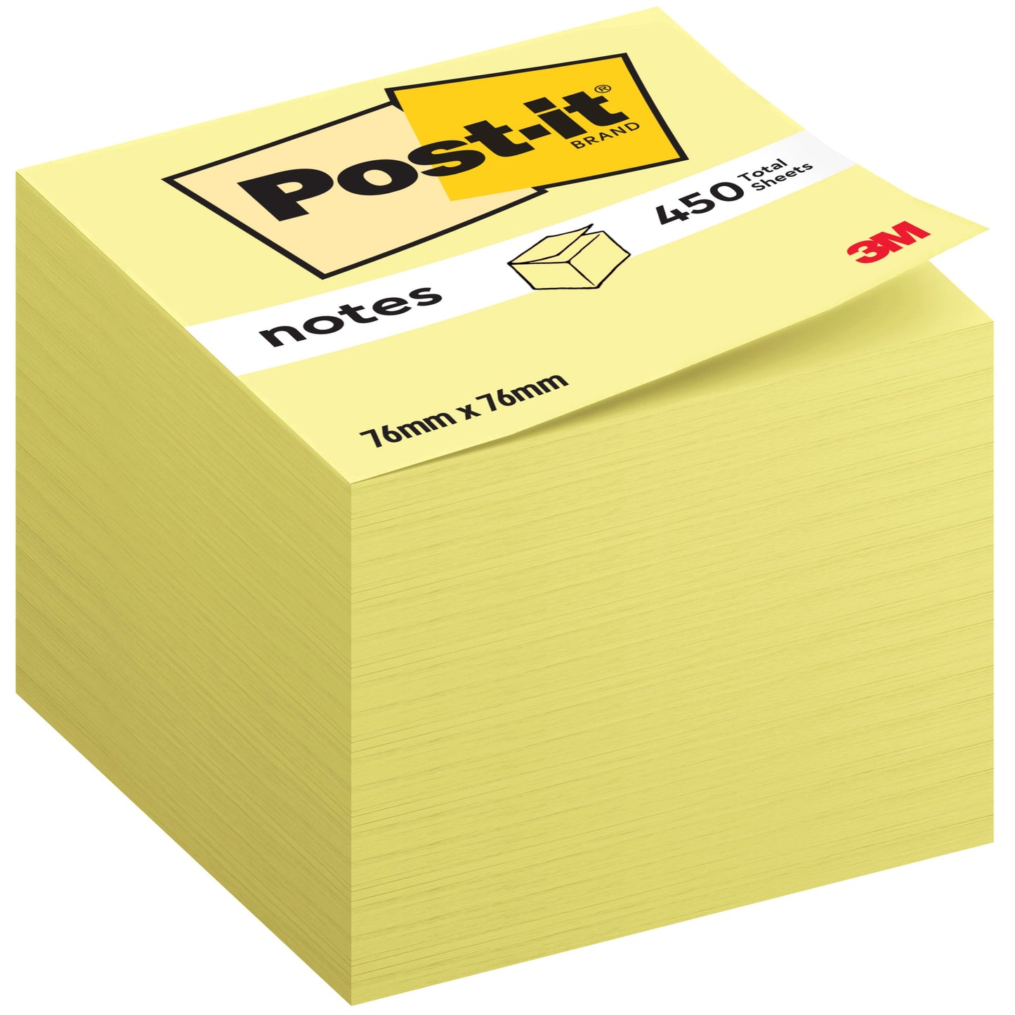 Post-it® Notes Würfel 636-B, Gelb, 76 mm x 76 mm, 450 Blatt/Block, 1 Block/Packung, 100% PEFC, SGSCH-PEFC-COC-110078 | Packung (1 Stück)