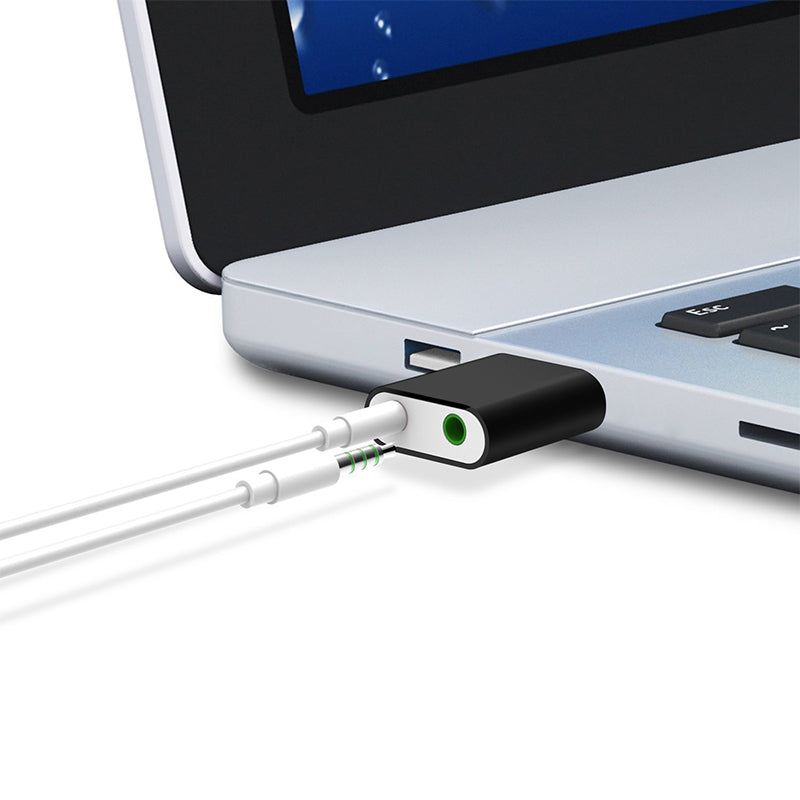 Externe Soundkarte USB-Audioadapter 7.1 3D Virtual Surround Sound Aluminium
