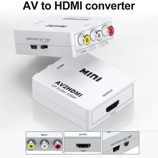 AV RCA zu HDMI Adapter Konverter Full HD 1080P Video Audio TV 3 RCA CVBS HDMI