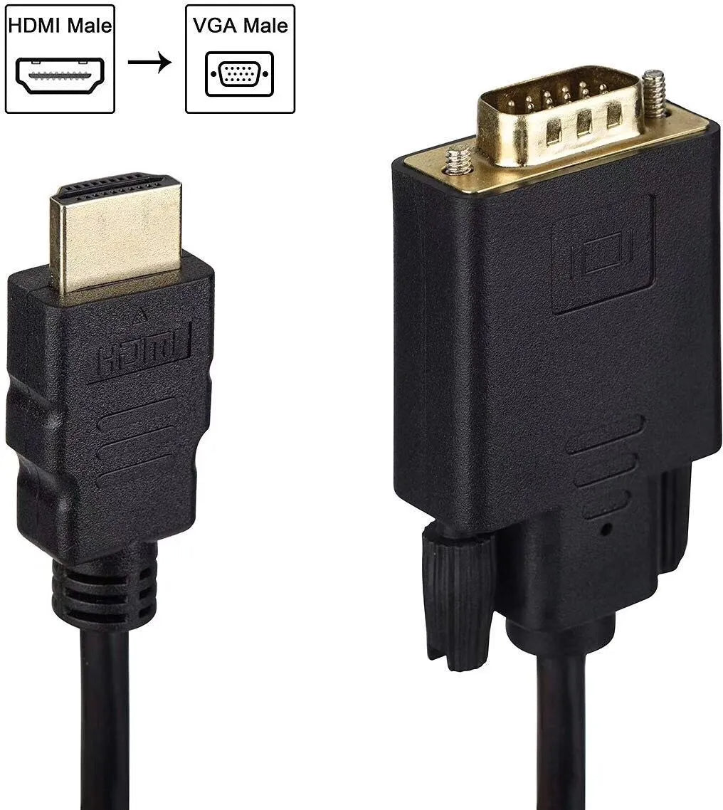 HDMI Stecker zu VGA Stecker Kabel Konverter Full HD 1080p 1,8 m vergoldet
