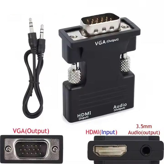 HDMI zu VGA Adapter HDTV Konverter Audio & Videokabel für PC Laptop 1080p @ 60Hz