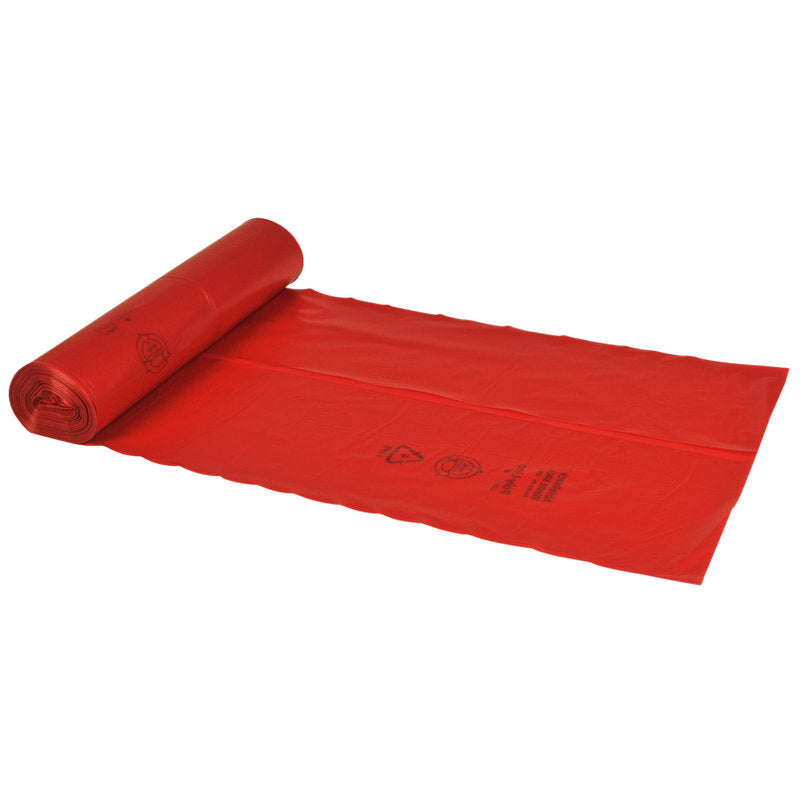 Abfallsäcke 120 L, 700x1100 mm, 34 my LDPE, Rot | Rolle (25 Beutel)
