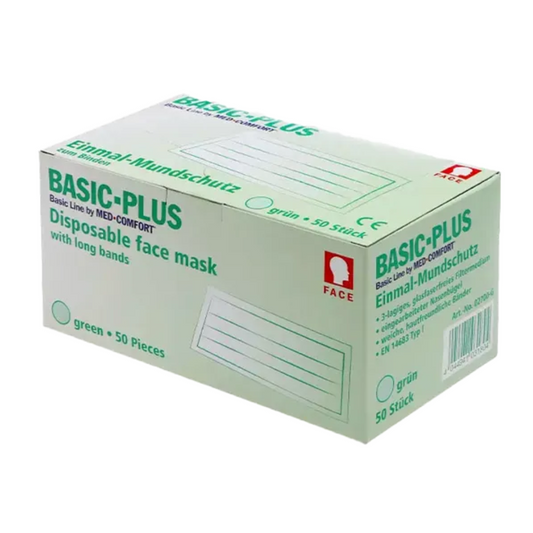 AMPri BASIC-PLUS surgical mask, 3-ply, type II, tie-on, various colors